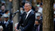 Singer Bruce Springsteen performs during a ceremony marking the 20th anniversary of the September 11, 2001 attacks in New York City, New York, US, September 11, 2021. (REUTERS/Brendan McDermid)