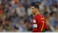 Portuguese forward Cristiano Ronaldo reacts during the Qatar 2022 World Cup Group H football match between Portugal and Uruguay at the Lusail Stadium north of Doha on 28 November 2022. File photo  / AFP
