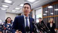 TikTok CEO Shou Zi Chew speaks to the press before testifying at the House Energy and Commerce Committee hearing on 