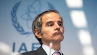 Rafael Grossi, the director general of the International Atomic Energy Agency, holds a press conference at the agency's headquarters in Vienna, on March 1, 2021.  File photo / AFP