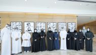 Minister of Public Health H E Dr. Hanan Mohamed Al Kuwari and Chairperson of Qatar Museums H E Sheikha Al Mayassa bint Hamad Al Thani during inauguration of artworks at the Women’s Wellness and Research Centre, yesterday.