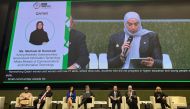 Mashael Ali Al Hammadi, Acting Assistant Undersecretary for Information Technology Affairs at the Ministry of Communications and Information Technology, speaking at a session during WSIS Forum 2023 in Geneva.