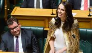 Outgoing New Zealand prime minister Jacinda Ardern gives a speech in parliament in Wellington on April 5, 2023. Photo by Mark Coote / AFP