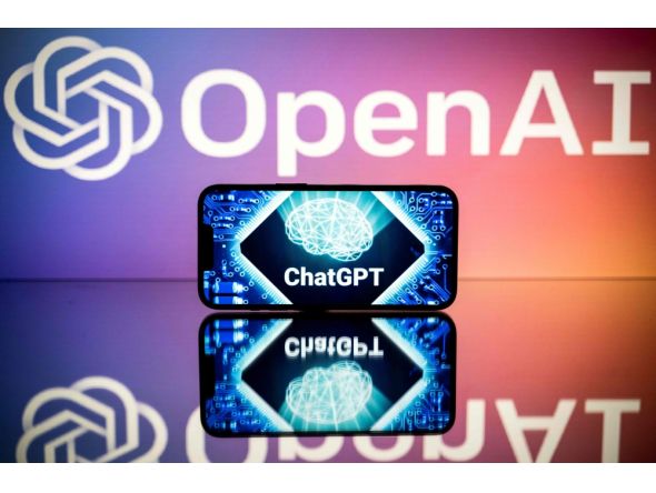 In this file photo taken on January 23, 2023 in Toulouse, southwestern France, shows screens displaying the logos of OpenAI and ChatGPT. Photo by Lionel BONAVENTURE / AFP