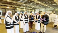 Minister of Environment and Climate Change H E Sheikh Dr. Faleh bin Nasser bin Ahmed bin Ali Al Thani with other officials during his visit to Hamad Port.