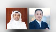 (L) Mowasalat CEO Fahad Saad Al Qahtani , (R) CEO of Yutong Middle East, Shen Hui 