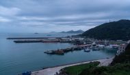 This picture taken on April 10, 2023 shows the harbour on Nangan island in Taiwan's Matsu archipelago. (Photo by Jack Moore / AFP)