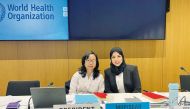 The Head of the Eastern Mediterranean Region Office for the Protocol to Eliminate Illicit Trade in Tobacco Products Dr. Kholoud Al Mutawa (right) during the meeting.