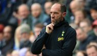 In this file photo taken on April 23, 2023 Tottenham Hotspur's Italian interim head coach Cristian Stellini reacts during the English Premier League football match between Newcastle United and Tottenham Hotspur at St James' Park in Newcastle-upon-Tyne, north east England. (Photo by Lindsey Parnaby / AFP) 