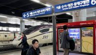The two high speed trains SRT (above) and KTX as seen at train stations in South Korea. Pics: Anisha Bijukumar / The Peninsula