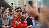Third placed Ferrari's Monegasque driver Charles Leclerc looks on after the Formula One Azerbaijan Grand Prix at the Baku City Circuit in Baku on April 30, 2023. (Photo by NATALIA KOLESNIKOVA / AFP)
