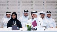 QFMA CEO, Tamy bin Ahmad Al Binali (right), with the Qatari delegation during the 17th meeting of the Union of Arab Securities Authorities Board, held in Riyadh.