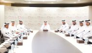 NHRC Deputy Chairman Dr. Mohammad bin Saif Al Kuwari (centre) and other officials during a meeting to discuss the 7th Central Municipal Council (CMC) elections 2023.