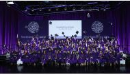 Northwestern University graduating students at the graduation ceremony held at the Education City.