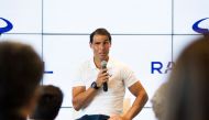Spanish tennis player Rafael Nadal talks during a press conference to announce he will not compete in the French Open,(Photo by JAIME REINA / AFP)
