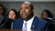 US Senator Tim Scott, Republican of South Carolina, speaks during a US Senate Committee on Banking, House and Urban Affairs hearing about recent bank failures on Capitol Hill in Washington, DC, May 18, 2023. (Photo by Saul Loeb / AFP)