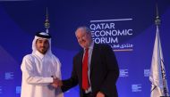 CEO of Media City Qatar, Sheikh Ali bin Abdullah bin Khalifa Al-Thani, and CEO of Bloomberg Media, M. Scott Havens. 