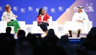 Minister of Investment of Saudi Arabia H E Eng. Khalid bin Abdulaziz Al Falih (right) during a session at 'Qatar Economic Forum - Powered by Bloomberg' yesterday. 