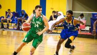 Al Ahli's Christos Bratsiakos dribbles past Al Gharafa's Byron Kelly Ashe during their Amir Cup Group 1 match, yesterday.