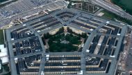 The Pentagon in Washington, DC, on May 10, 2023, in an aerial view. (Photo by Daniel Slim / AFP)