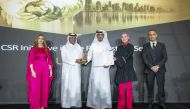 Engineer Abdullatif Ali Al Yafei, UDC’s Executive Director of Public Services receiving the award during Qatar CSR Summit 2023.
