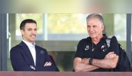 QFA President Jassim bin Rashid Al Buainain with Qatar coach Carlos Queiroz during his visit to the national training camp in Austria.