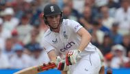 England's Zak Crawley plays a shot on day three of the first Ashes cricket Test match between England and Australia at Edgbaston in Birmingham, central England on June 18, 2023. (Photo by Geoff Caddick / AFP)