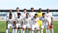 Qatar players pose for a group photo before friendly against New Zealand.