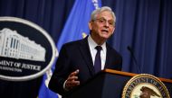 U.S. Attorney General Merrick Garland announces the arrest of Chinese chemical company employees as part of an investigation into the fentanyl precursor supply chain during a news conference at the Robert F. Kennedy headquarters building on June 23, 2023 in Washington, DC. (Photo by CHIP SOMODEVILLA / GETTY IMAGES NORTH AMERICA / Getty Images via AFP)

