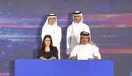 Vodafone Qatar and Microsoft officials during the signing ceremony.