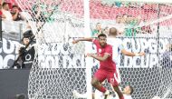 Qatar's Tameem Al Abdullah celebrates after scoring the opening goal of the match against Honduras, yesterday. Pic: QFA