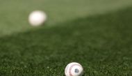 Detail view of a baseball on the field prior to the 93rd MLB All-Star Game presented by Mastercard at T-Mobile Park on July 11, 2023 in Seattle, Washington. (Photo by Tim Nwachukwu / GETTY IMAGES NORTH AMERICA / Getty Images via AFP)
