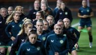 Ireland's players participate in a training session at Leichhardt Oval in Sydney on July 19, 2023, ahead of the Women's World Cup football tournament. (Photo by David Gray / AFP)