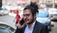(FILES) Egyptian researcher Patrick Zaki arrives at a courthouse in Egypt's northern Nile delta city of Mansoura for a trial hearing on June 21, 2022. (Photo by Mohamed EL-RAAI / AFP)

