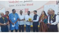 Officials and community representatives at the blood donation event. 