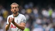 Tottenham Hotspur's English striker Harry Kane applauds the fans following the English Premier League football match between Tottenham Hotspur and Brentford at Tottenham Hotspur Stadium in London, on May 20, 2023. Photo by Glyn KIRK / AFP