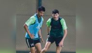 Al Arabi players in action during a training session ahead of the kick-off of the season.
