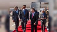The Amir HH Sheikh Tamim bin Hamad Al Thani upon his arrival in Budapest on an official visit to Hungary.
