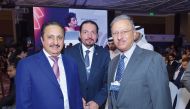 Qatar Chamber Chairman, Sheikh Khalifa bin Jassim Al Thani, along with other officials during the Business 20 summit in New Delhi, India.