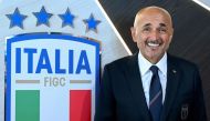 Newly appointed Italy's national football team head coach Italian Luciano Spalletti poses after a press conference at Coverciano training ground in Florence on September 02, 2023. (Photo by Filippo MONTEFORTE / AFP)