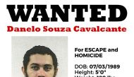 This undated image obtained from the Pennsylvania State Police shows the wanted poster for escaped convicted murderer Danelo Souza Cavalcante. (Photo by Handout / Pennsylvania State Police Department / AFP)
