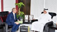 Qatar Chamber board member, Abdulla bin Mohamed Al Emadi, and OIF’s Regional Representative for the Middle East, Levon Amirjanyan, during the meeting.