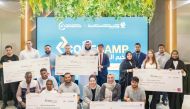 DIC Code Camp winners pose for a photograph. 