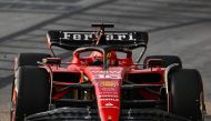 Ferrari's Monegasque driver Charles Leclerc drives during the first practice session of the Singapore Formula One Grand Prix night race at the Marina Bay Street Circuit in Singapore on September 15, 2023. (Photo by Lillian Suwanrumpha / AFP)