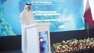 Assistant Undersecretary for Climate Affairs at MoECC Eng. Ahmed Mohammed Al Sada speaks at the event.