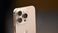 Apple iPhone 15 series devices are displayed for sale at The Grove Apple retail store on release day in Los Angeles, California, on September 22, 2023. Photo by Patrick T. Fallon / AFP