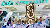 Volunteers during a breast cancer awareness campaign at a Lulu Hypermarket.