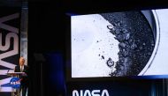 NASA Administrator Bill Nelson speaks during a press conference for the OSIRIS-REx sample unveiling at the Johnson Space Center in Houston, Texas on October 11, 2023. (Photo by Mark Felix / AFP)