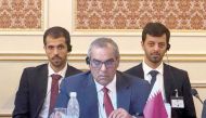 Major General Hamad Othman Al Dehaimi with the Qatari delegation at the event.