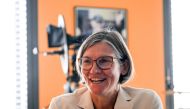 Christiane Benner, Vice-President of German metalworkers' union IG Metall (Industriegewerkschaft Metall) speaks during an interview with AFP in Frankfurt am Main, western Germany, on October 4, 2023. (Photo by Kirill Kudryavtsev / AFP)